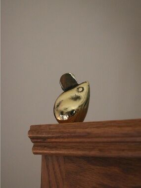 Brass Mouse Accent Sculpture